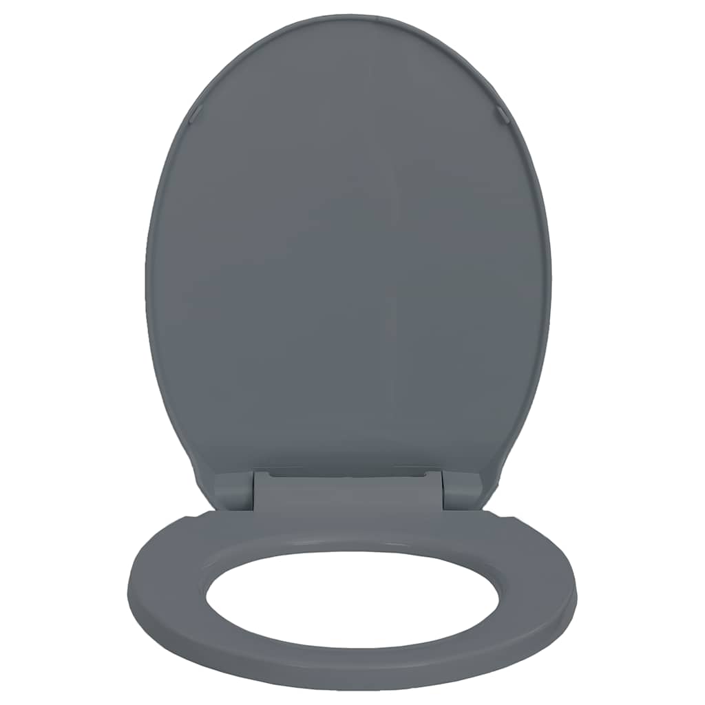 Toilettensitz mit Absenkautomatik Hellgrau Oval
