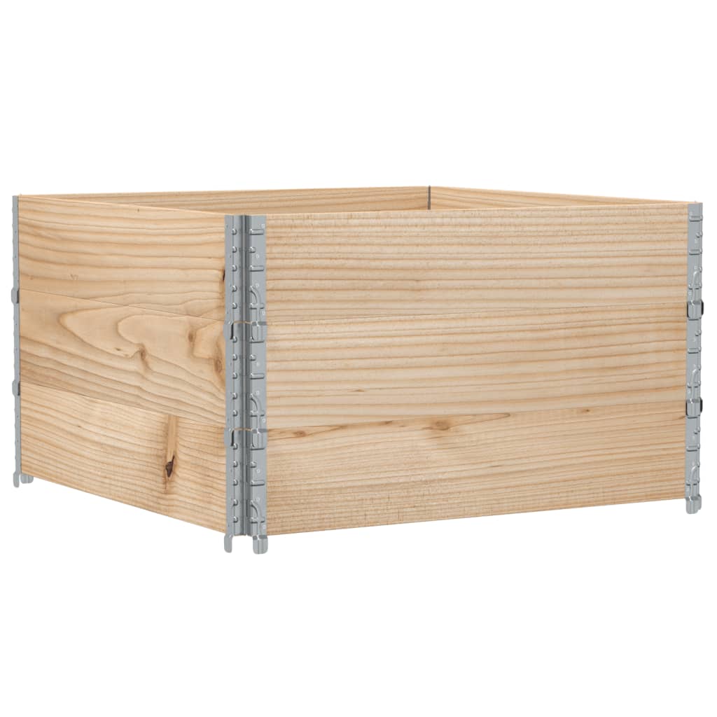 Paletten-Aufsatzrahmen Schwarz 80x60 cm Massivholz Kiefer
