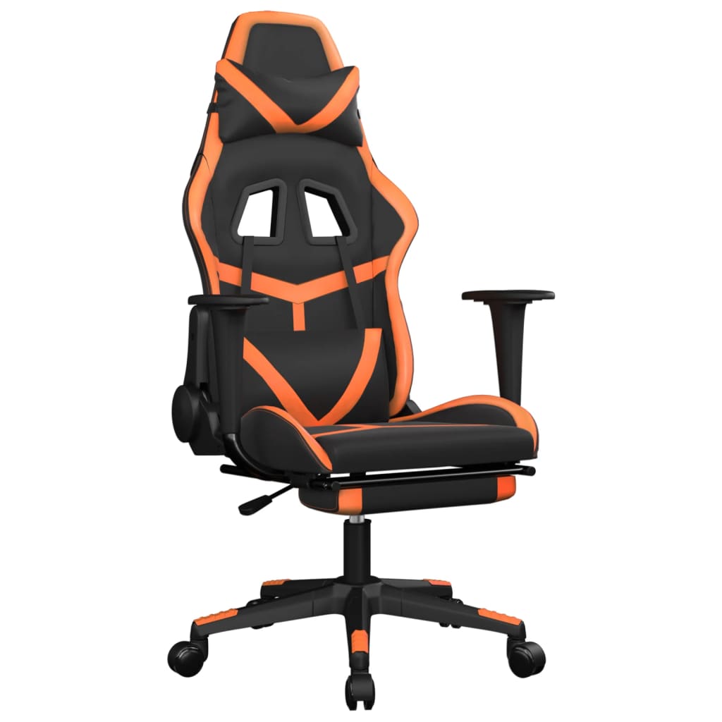 Gaming-Stuhl mit Massagefunktion Schwarz und Grün Kunstleder