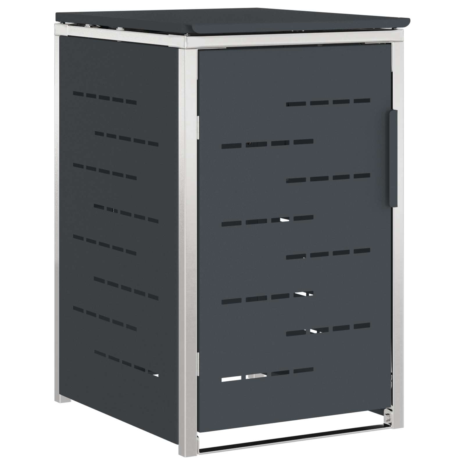 Mülltonnenbox for 2 Bins 240L Edelstahl Schwarz