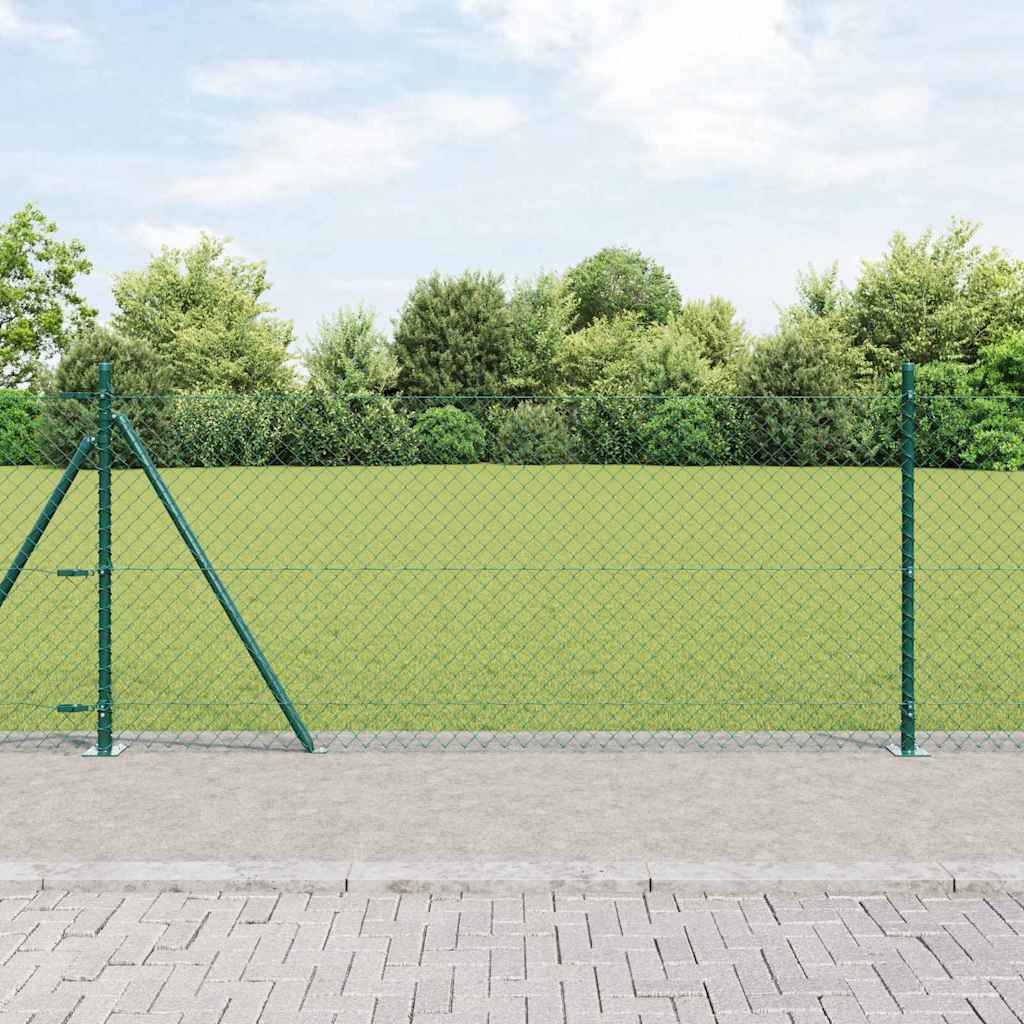 Outdoor Kettenglied-Zaun Erdfixierung 10 x 0,4 m Grün Netz