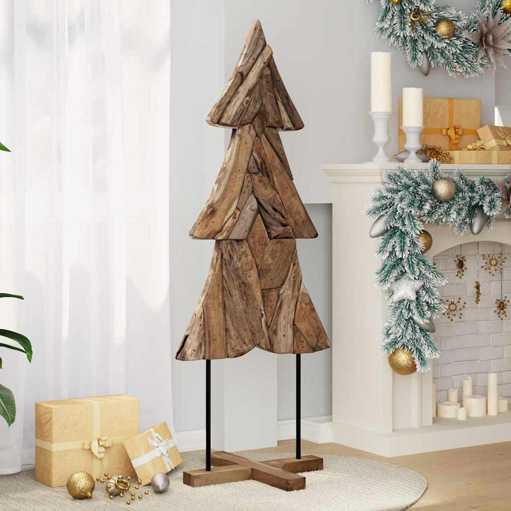 Weihnachtsbaum mit Ständer Braun 90 cm Massivholz Teak