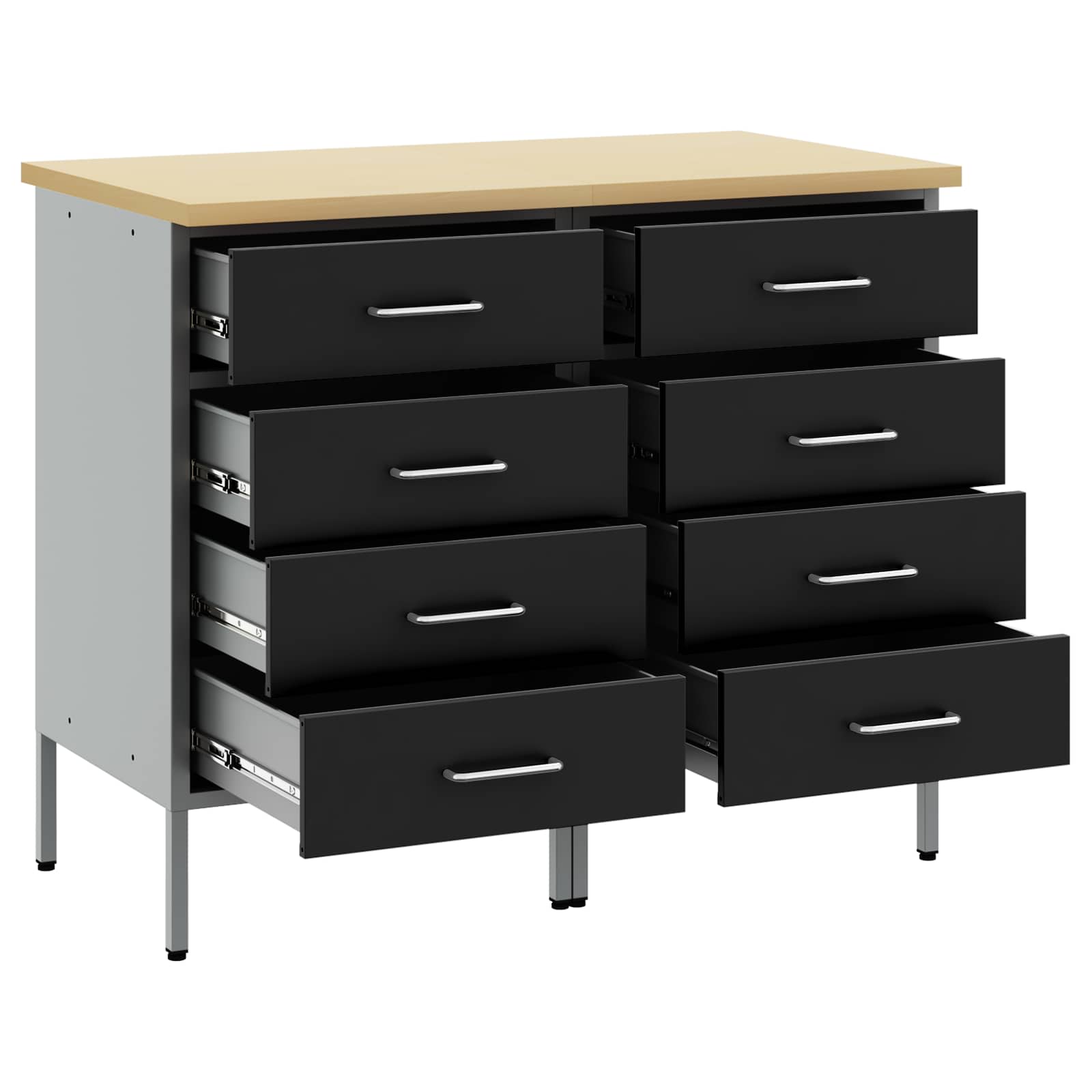 Werkbank mit Schubladen 2 pcs Rot und Grau 100 x 55 x 85 cm
