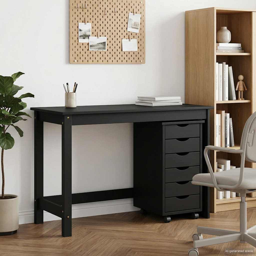 Desk und Rolling Cabinet Set MOSS 2 pcs Honigbraun