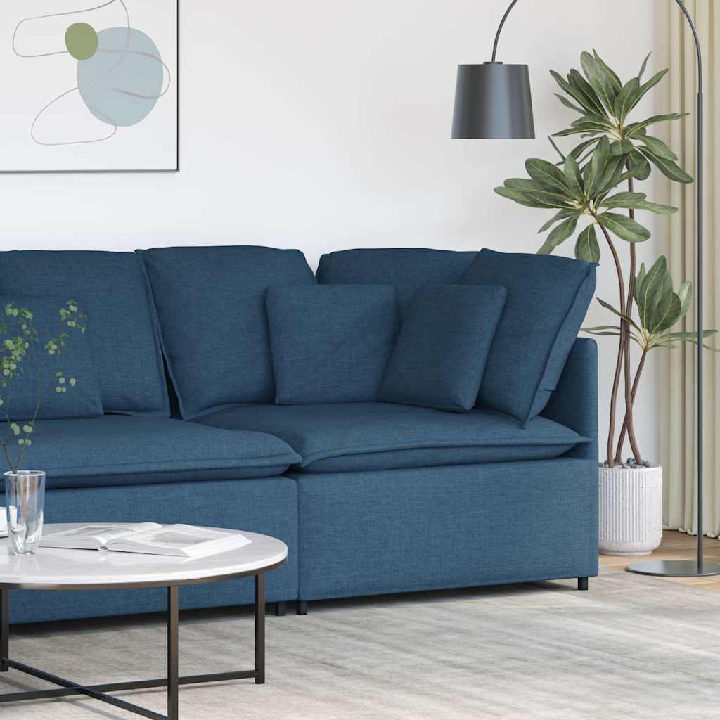Modulares Sofa Endmodul mit Armlehne Kissen Hellgrau 100 cm