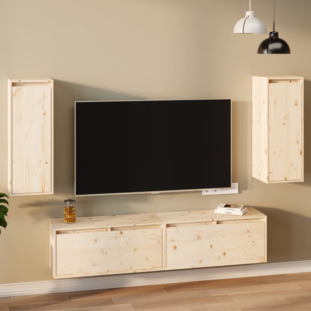 Wandschrank 30x30x80 cm Massivholz Kiefer