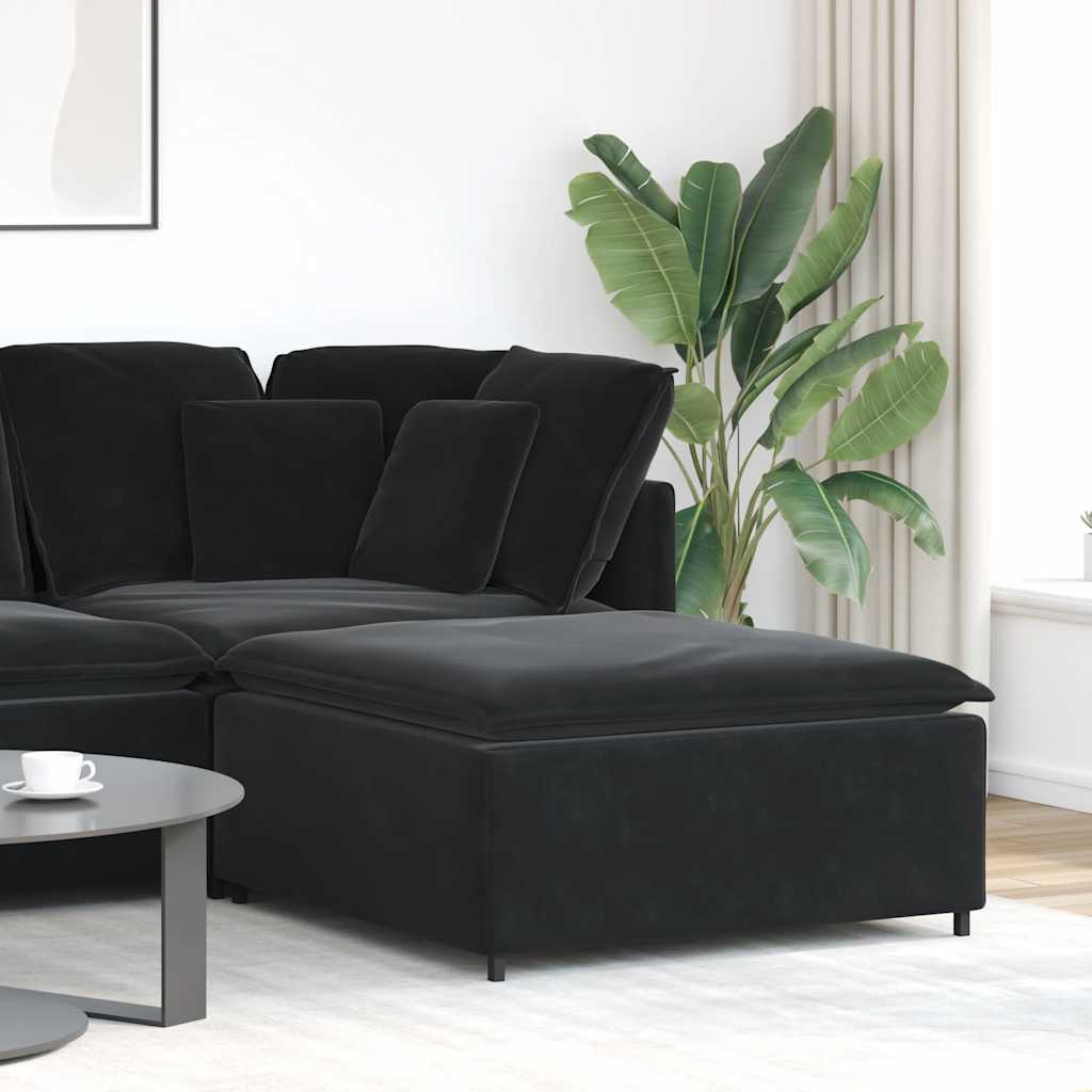 Modulares Sofa Endmodul mit Armlehne Kissen Blau 100 cm