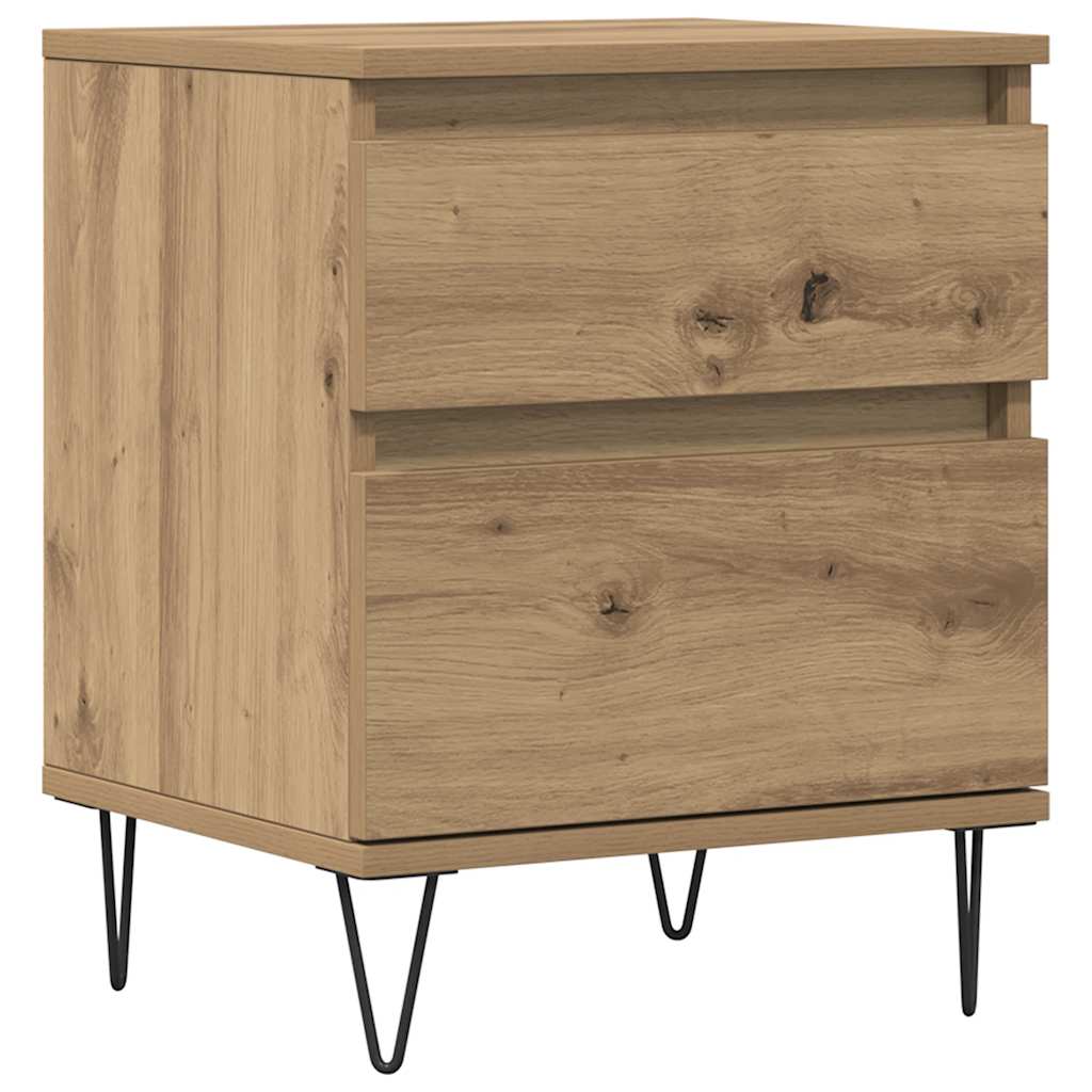 Bettschrank Schwarz Eichen-Optik 40 x 35 x 50 cm Holzwerkstoff
