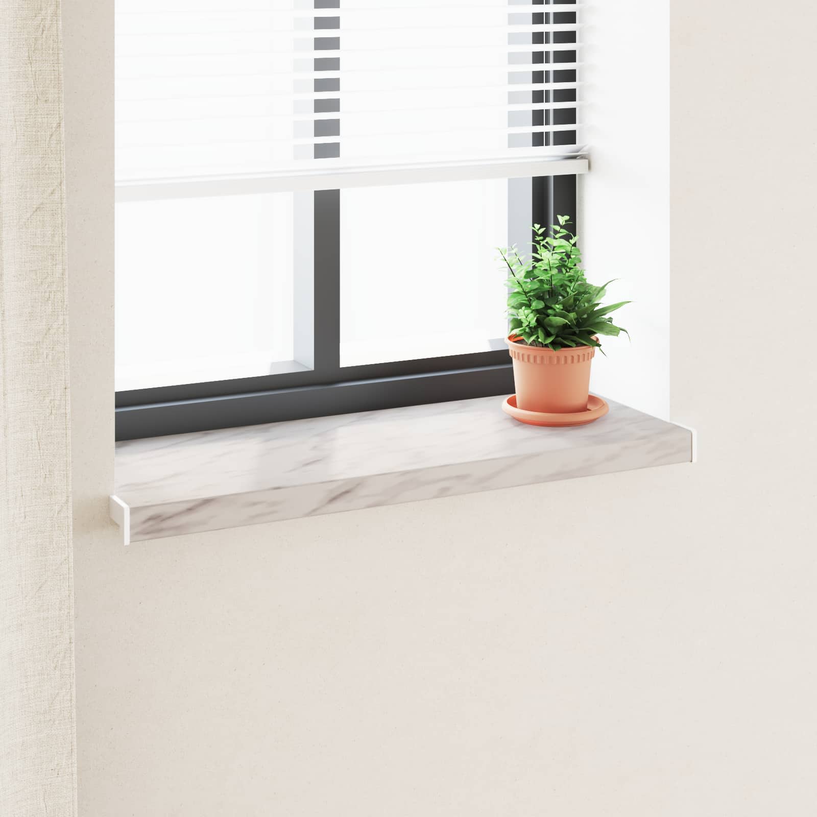 Fensterbank Weiß 60 x 10 x 4,5 cm PVC