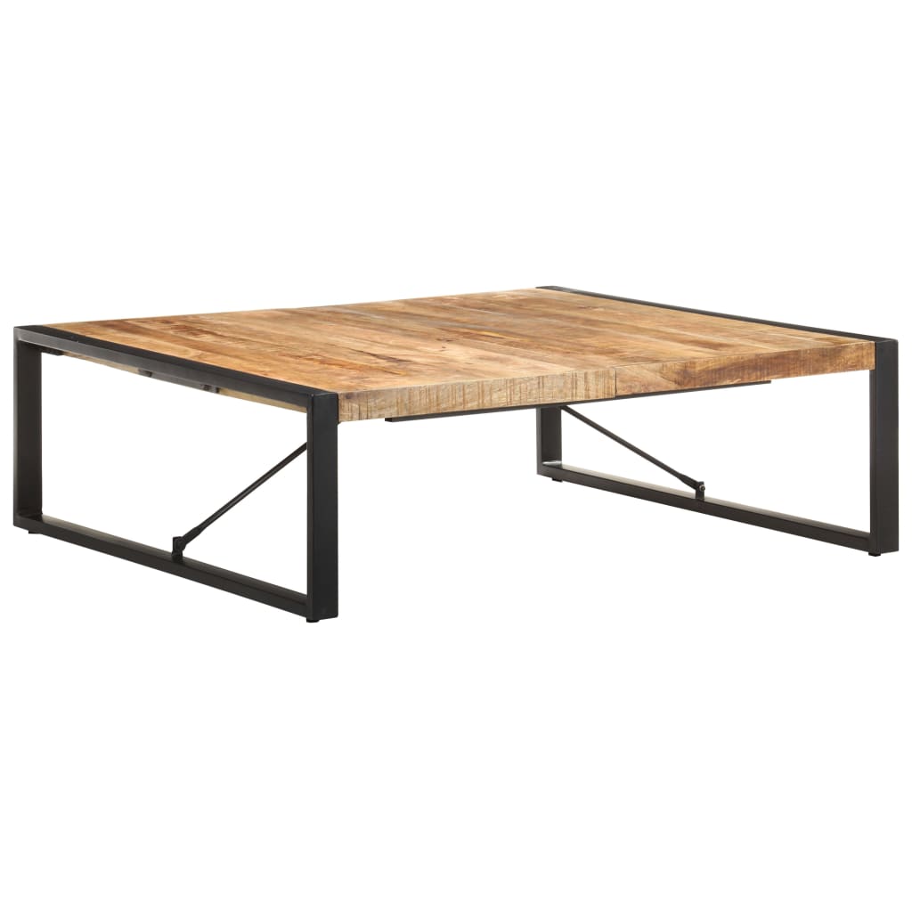 Couchtisch 140x140x40 cm Raues Mangoholz
