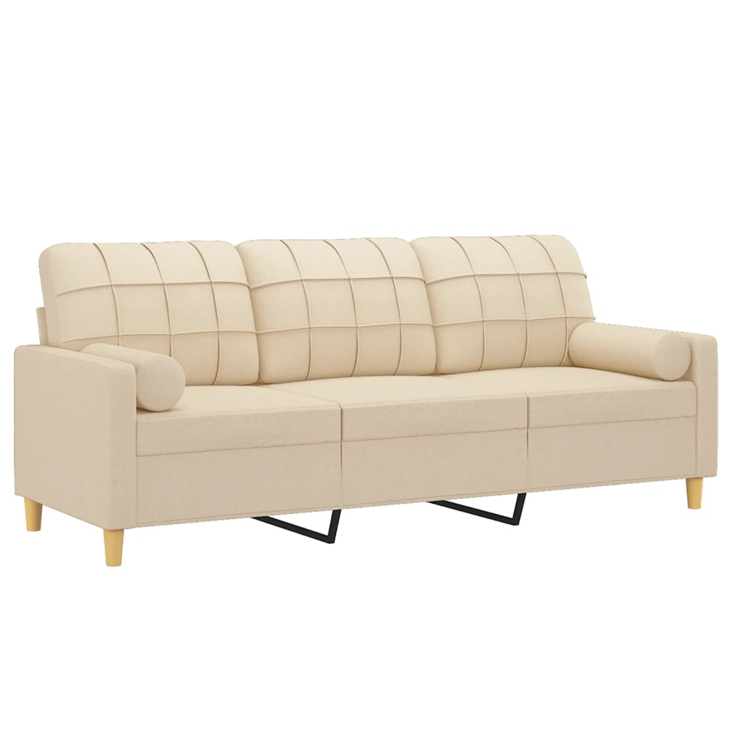 2-Sitzer-Sofa mit Zierkissen Braun 120 cm Stoff