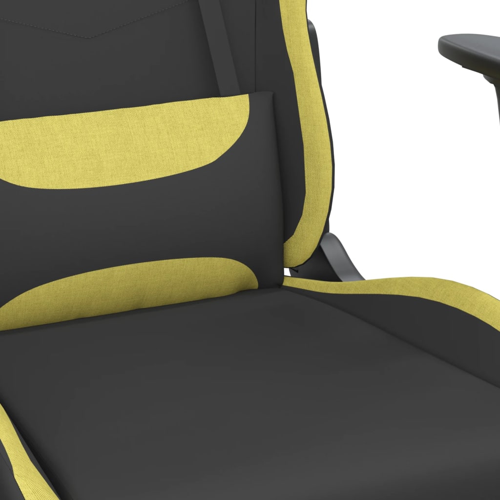 Gaming-Stuhl mit Massagefunktion Schwarz und Creme Stoff