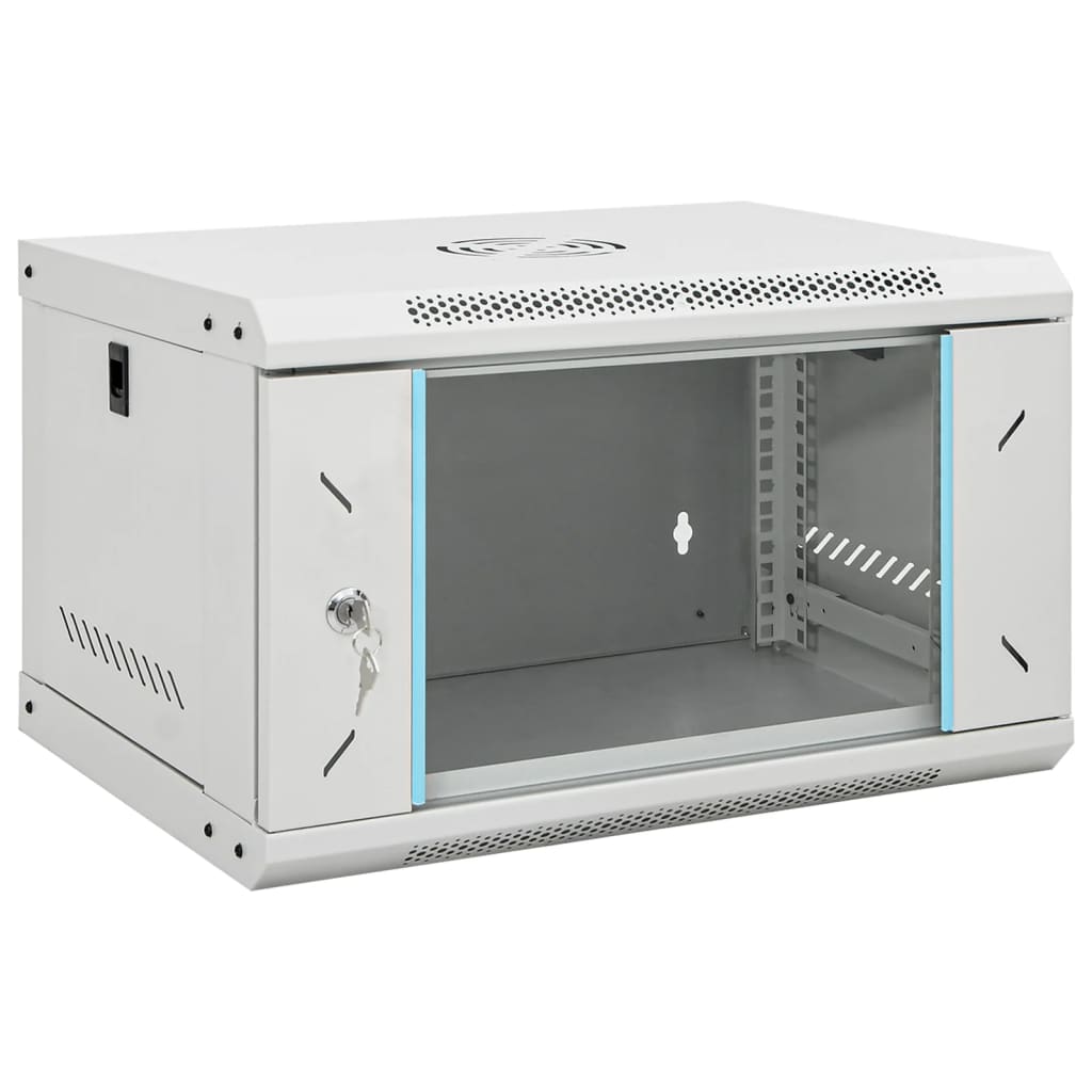 Netzwerkschrank mit Speicher Grau 60 x 45 x 28 cm Stahl