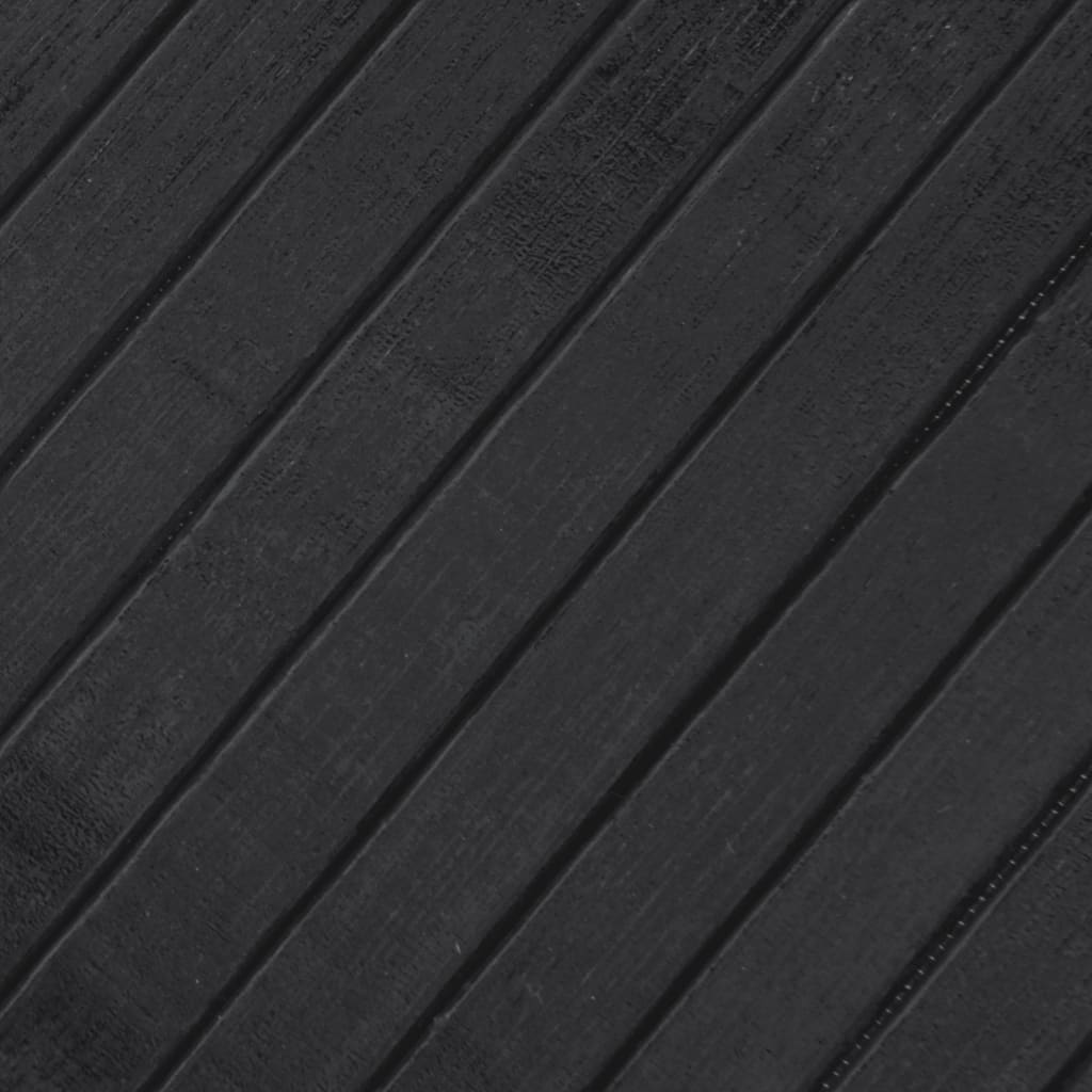 Teppich Rund Schwarz 60 cm Bambus