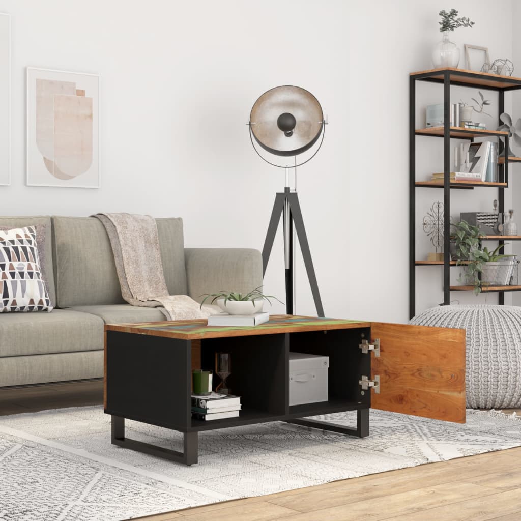Couchtisch 80x50x40 cm Massivholz Akazie & Holzwerkstoff