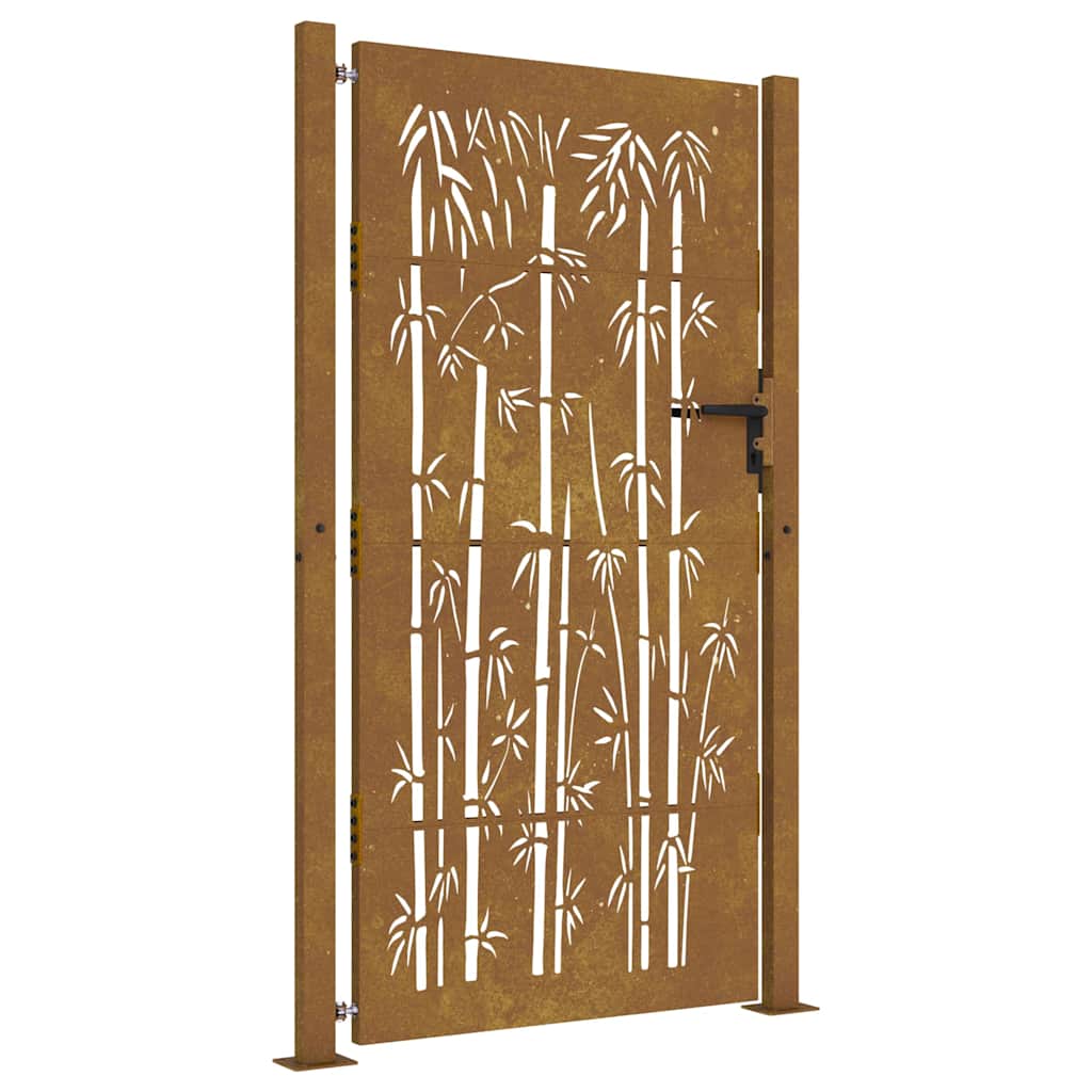 Gartentor 100x75 cm Cortenstahl Bambus-Design