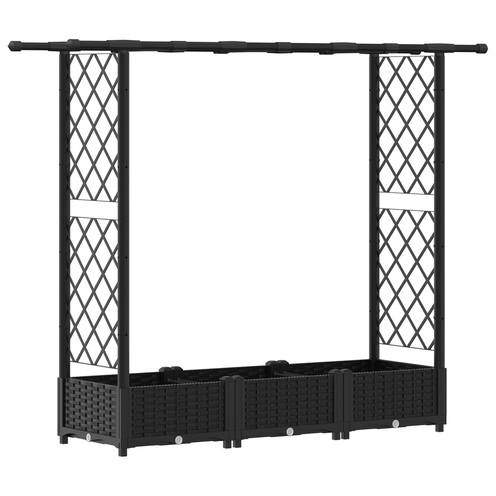 Hochbeet mit Rankgitter und Dach Braun 124 x 40 x 123 cm PP