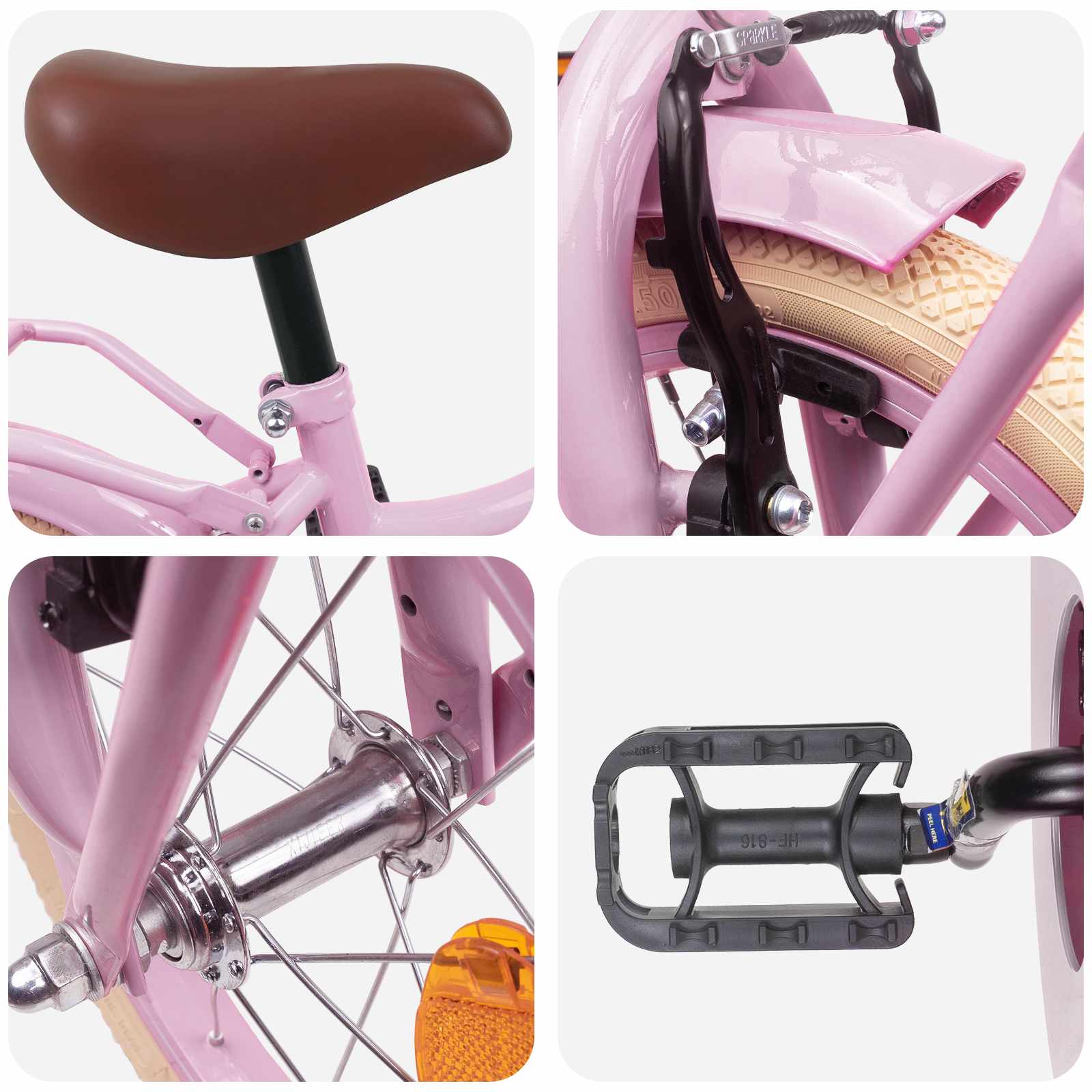 Kinderfahrrad 12 Zoll für 2-4 Jahre alt Hellrosa