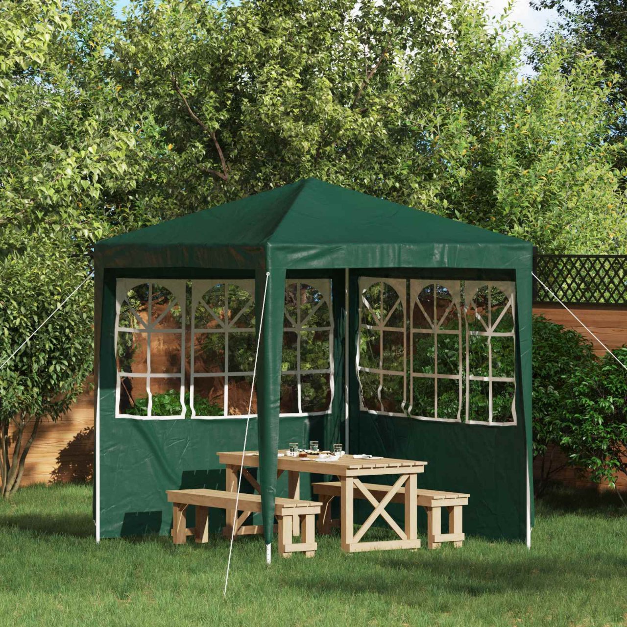 Party Zelt Seitenteil 2 pcs 300 x 195 cm Rot PE und Stahl