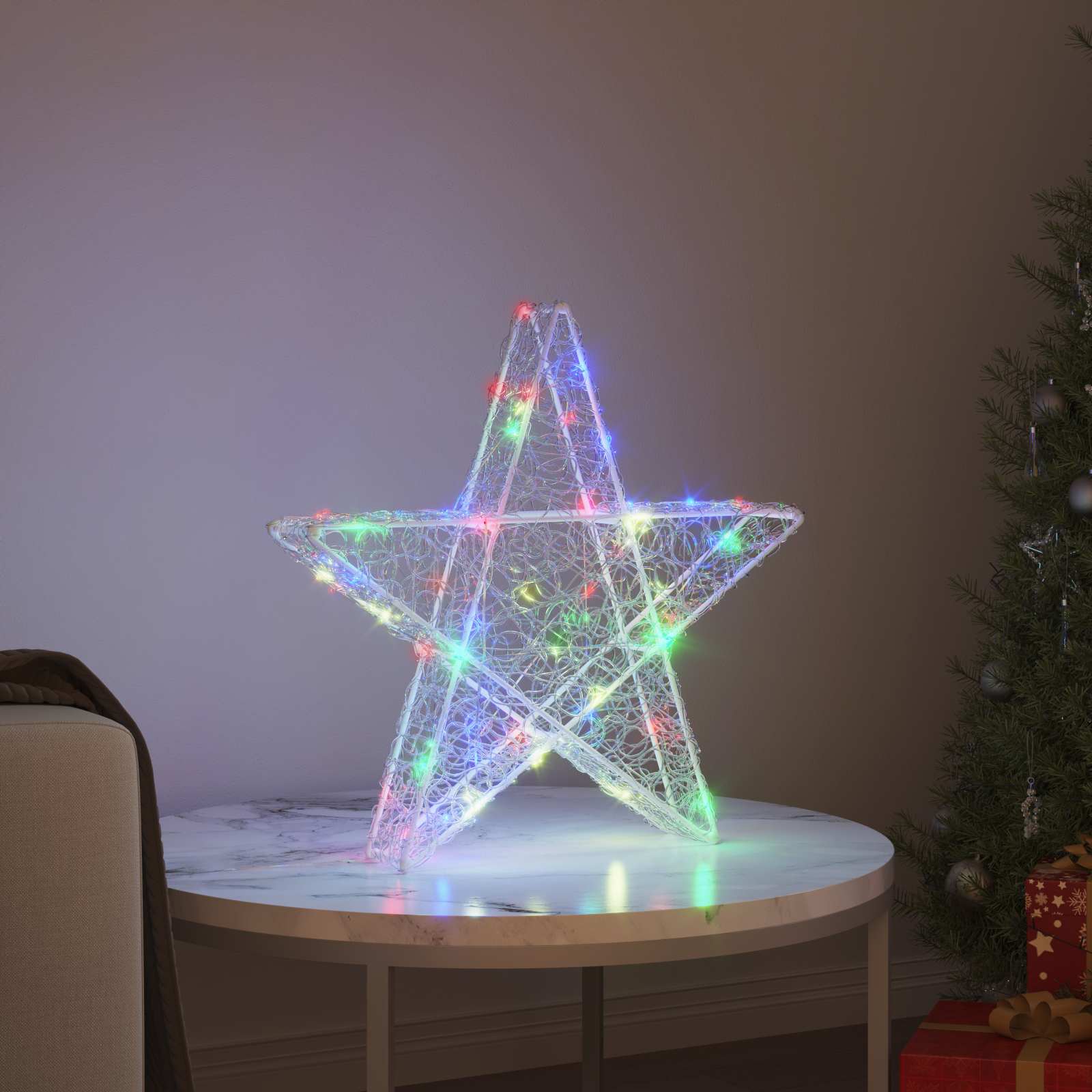 3D Stern mit 50 LEDs Warmweiß 55 x 53.5 x 10 cm Acryl