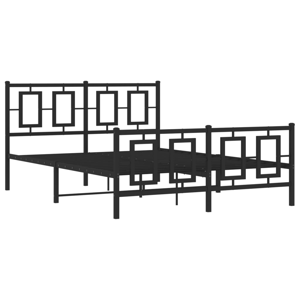Bettgestell mit Kopf- und Fußteil Metall Weiß 180x200 cm