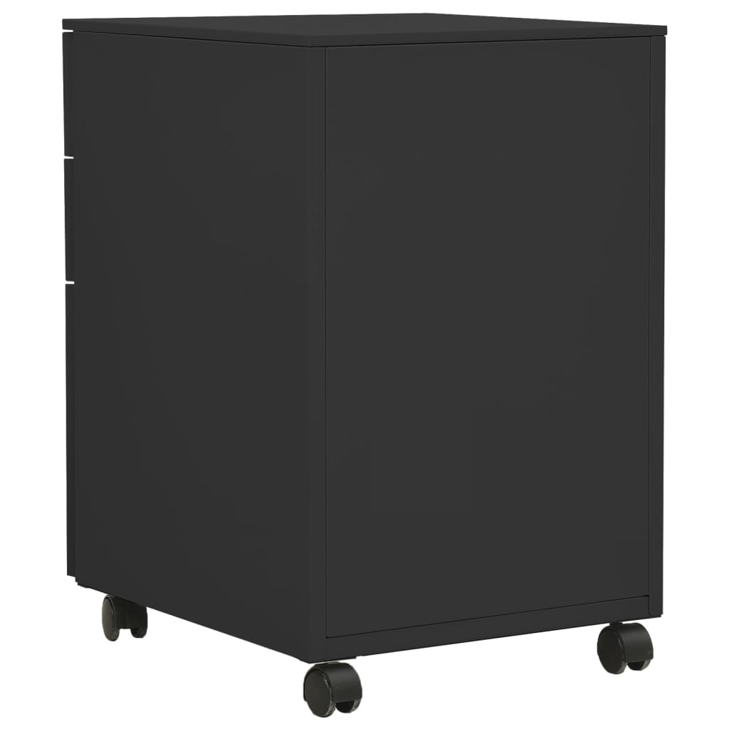 Aktenschrank mit Rollen Weiß 39x45x60 cm Stahl