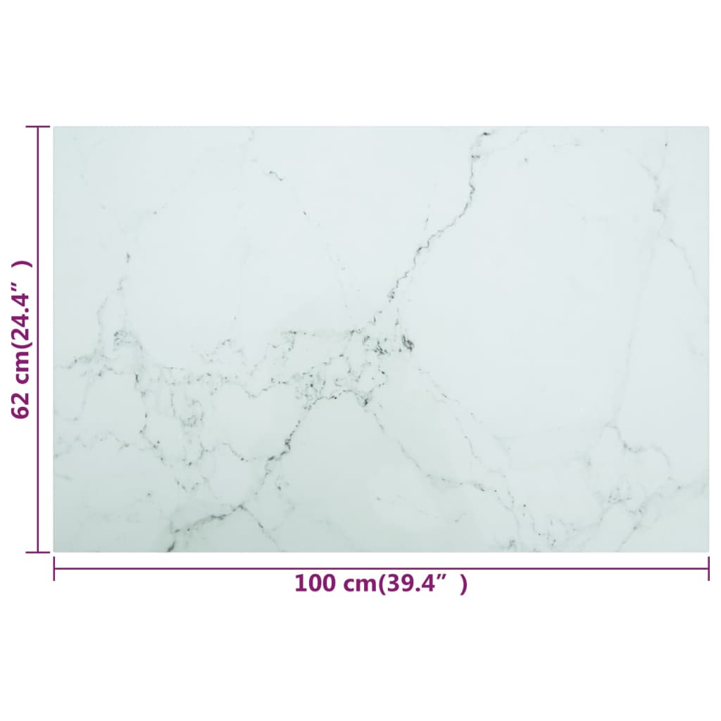 Tischplatte aus gehärtetem Glas quadratisch 700x700 mm