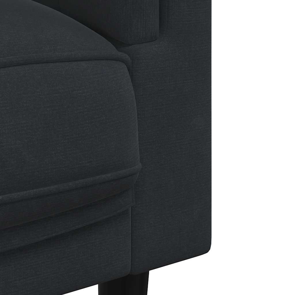 3-tlg. Sofagarnitur mit Kissen Creme Samt