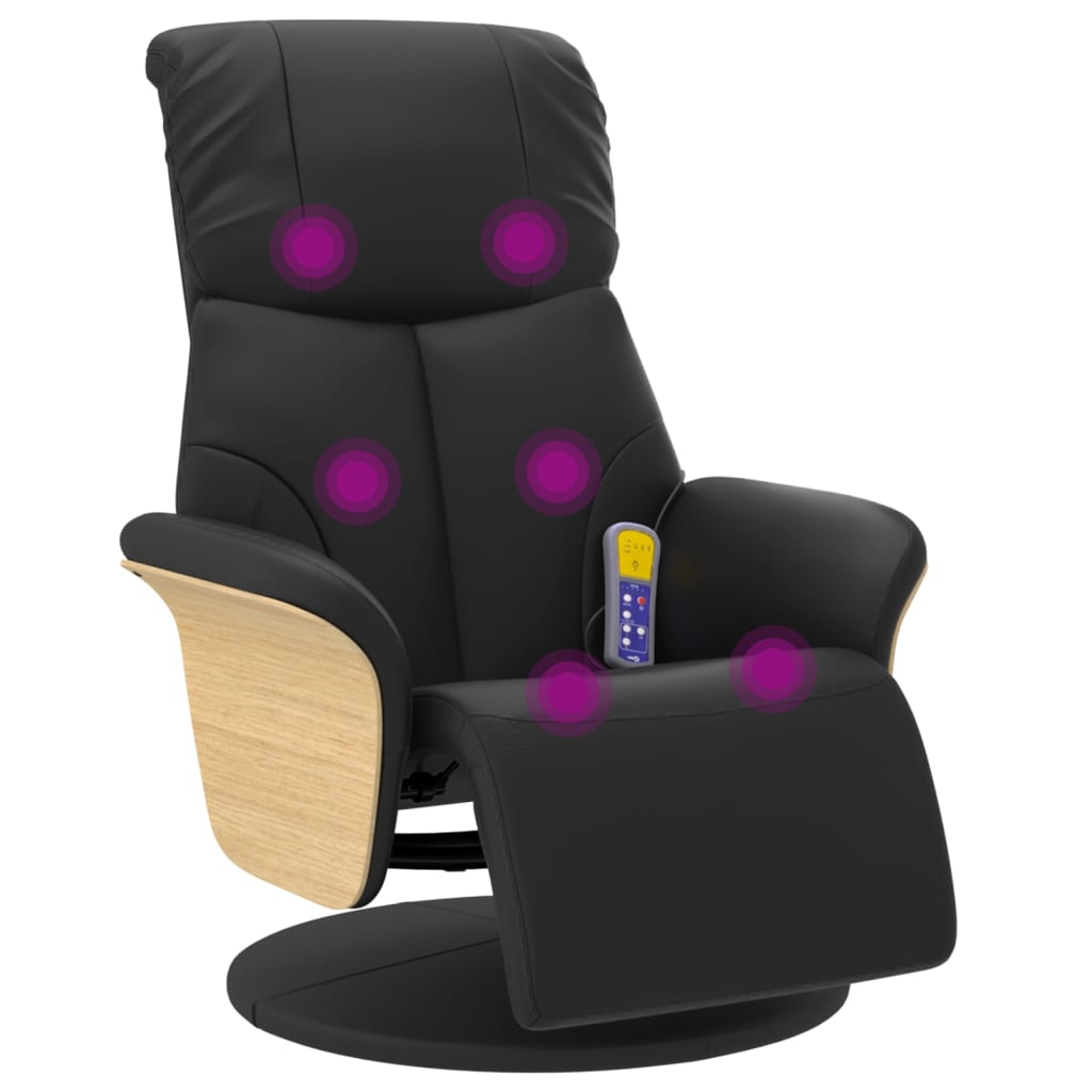 Massagesessel mit Fußteil Creme Kunstleder