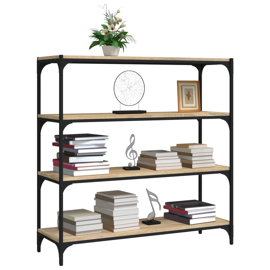 Bücherregal Schwarz 40x33x70,5 cm Holzwerkstoff und Stahl