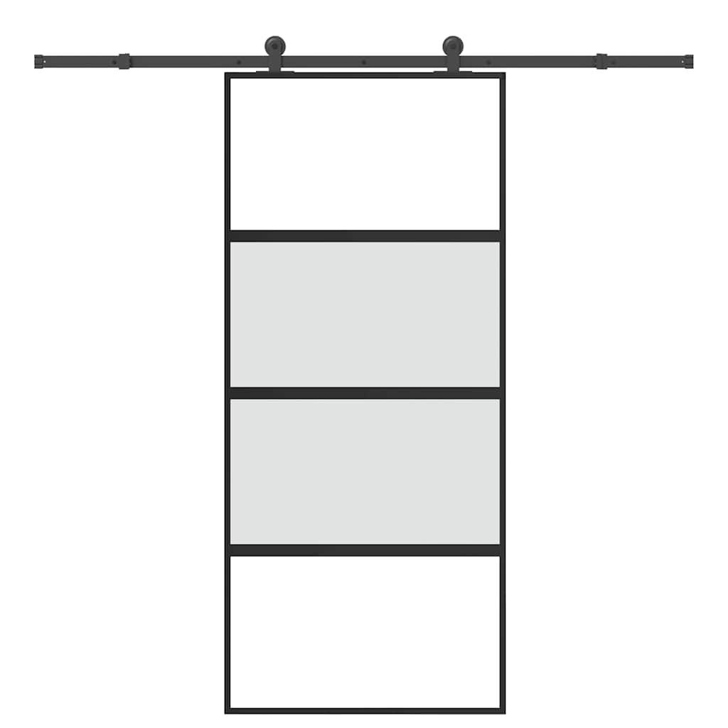 Schiebetür mit Beschlag 76x205 cm ESG-Glas & Aluminium