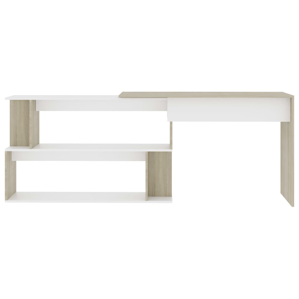 Eckschreibtisch Weiß 200x50x76 cm Holzwerkstoff