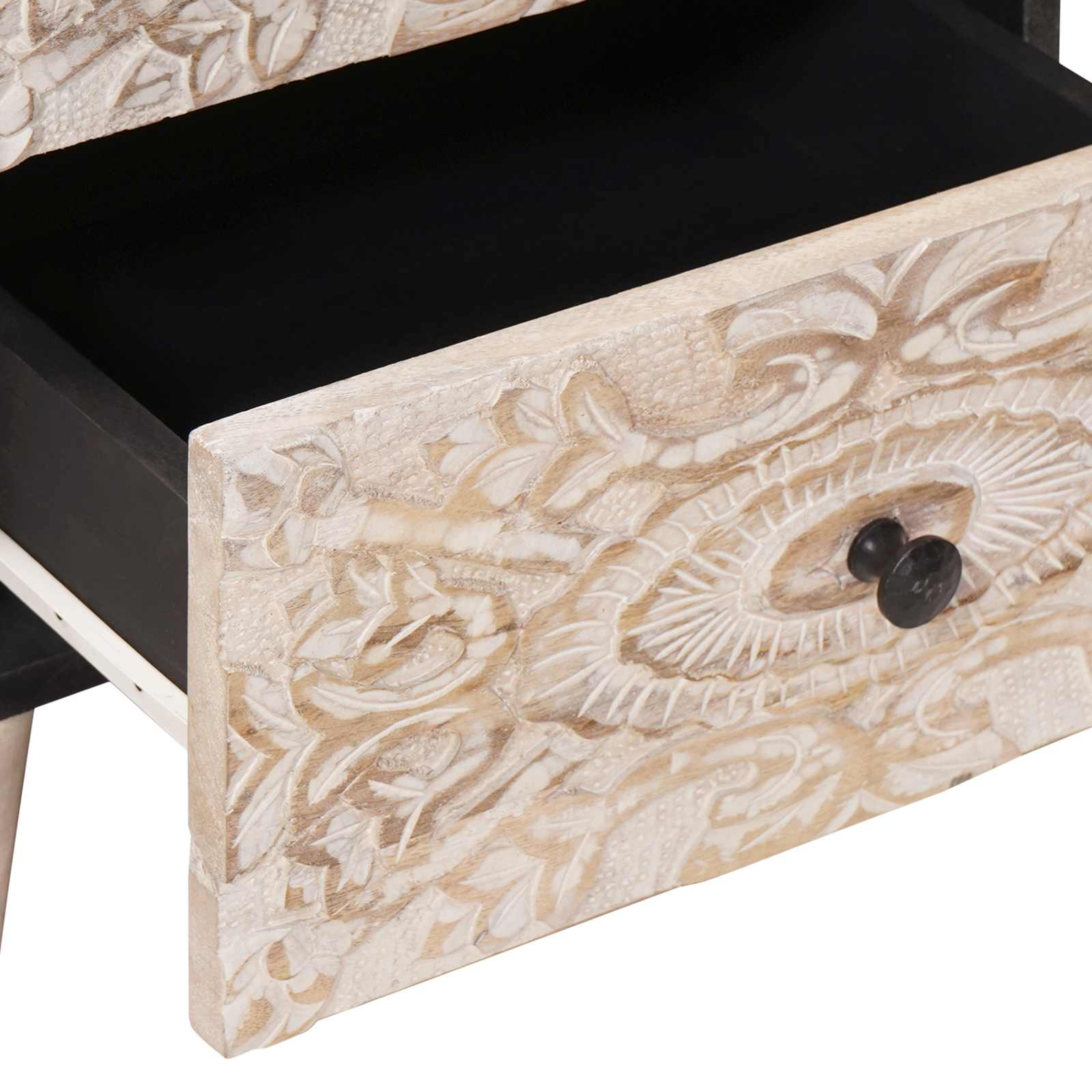 Nachttisch Braun 40 x 33,5 x 46 cm Massivholz Mango