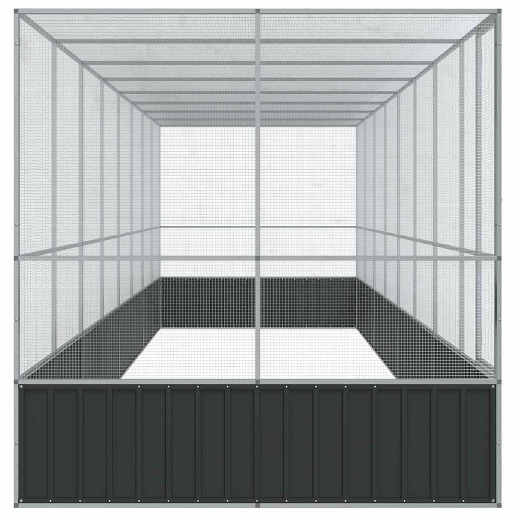 Voliere Silbern 210,5x107x212 cm Stahl