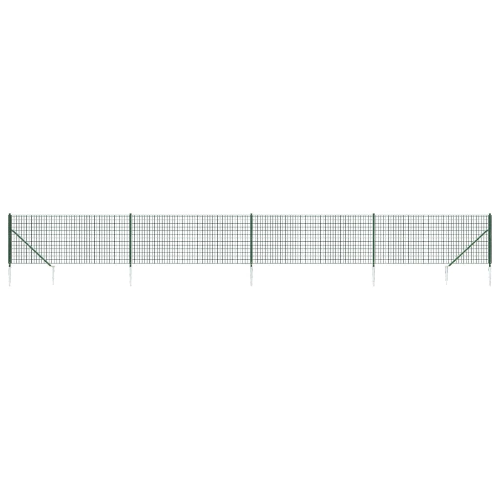 Maschendrahtzaun mit Bodenhülsen Grün 2x10 m
