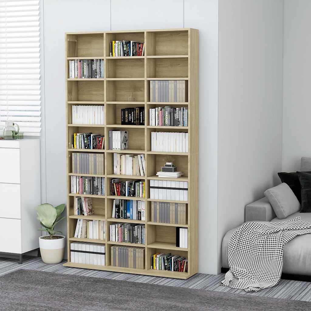 CD Regal Schwarz Eichen-Optik 101 x 23 x 177,5 cm Holzwerkstoff