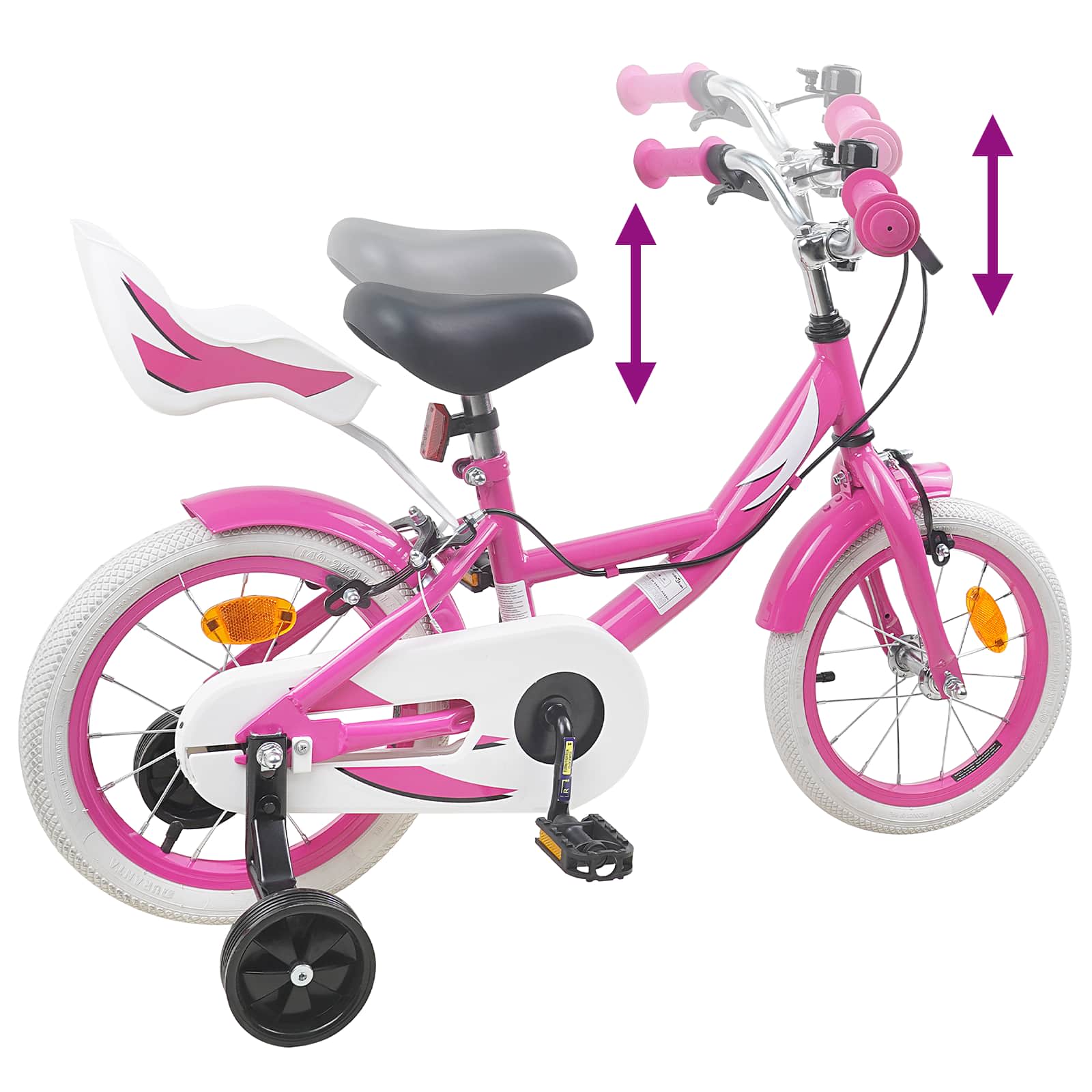 Kinderfahrrad 12 Zoll für 2-4 Jahre alt Hellrosa