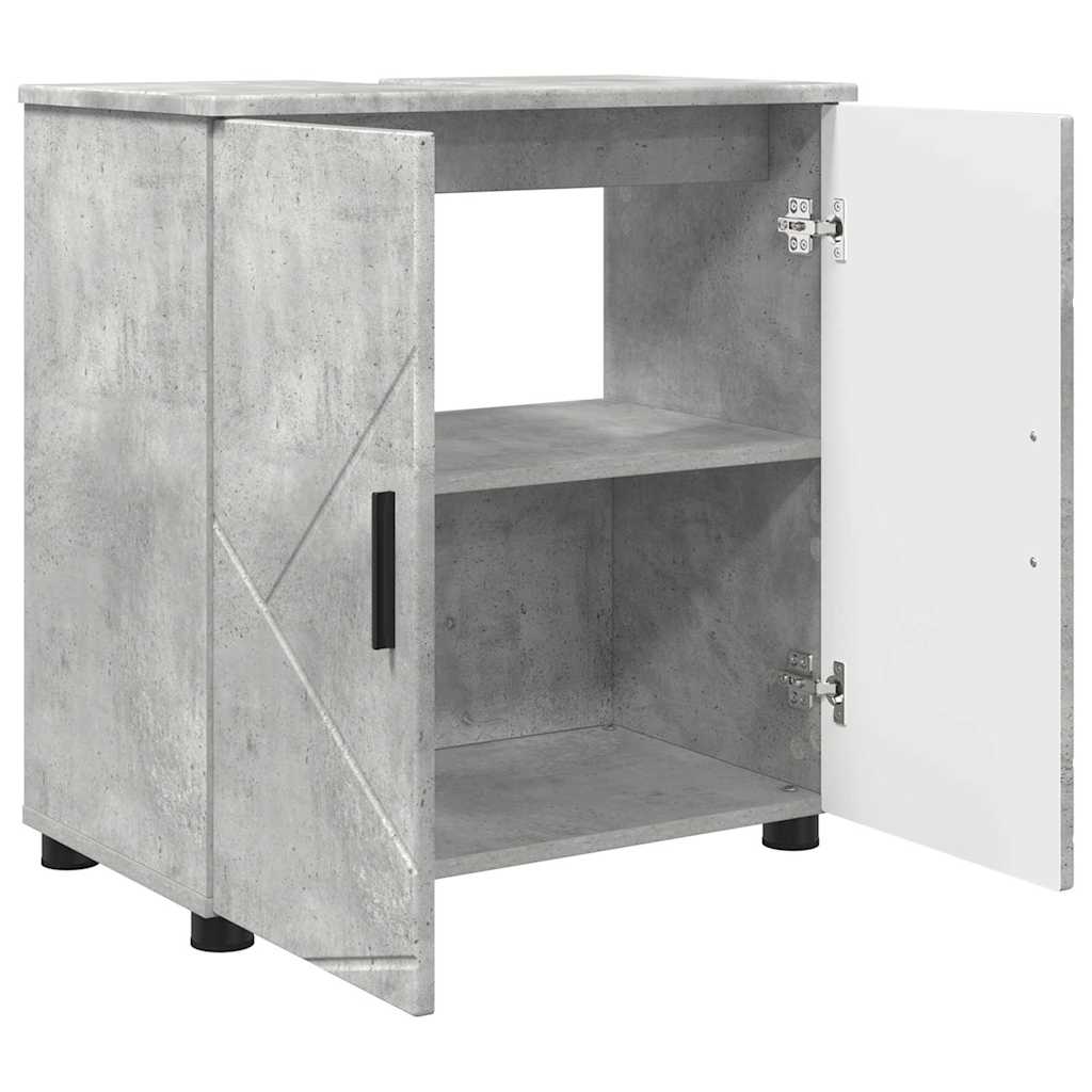 Badezimmermöbel-Set mit Tür 3 pcs Weiß Holzwerkstoff & Metall