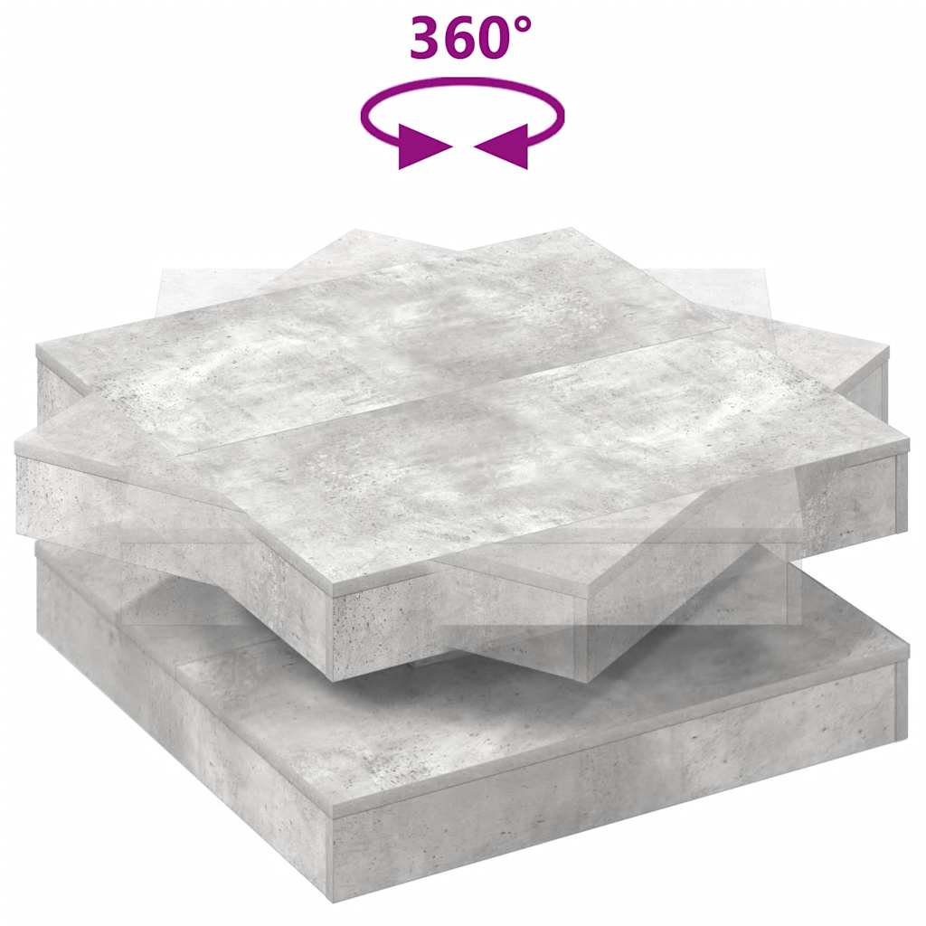 Couchtisch 360-Grad Drehbar Weiß 90x90x34,5 cm