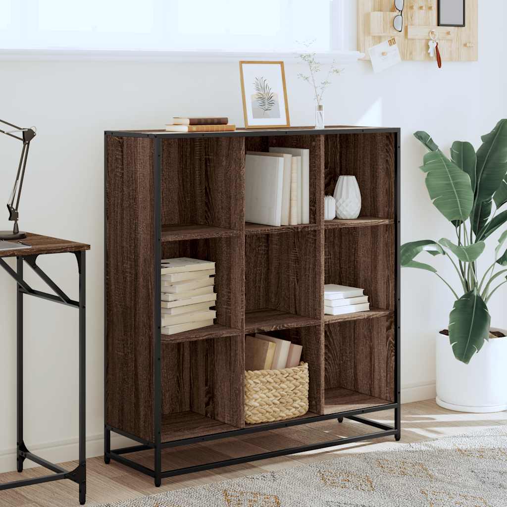 Bücherregal Schwarz 97,5x33x107,5 cm Holzwerkstoff und Metall