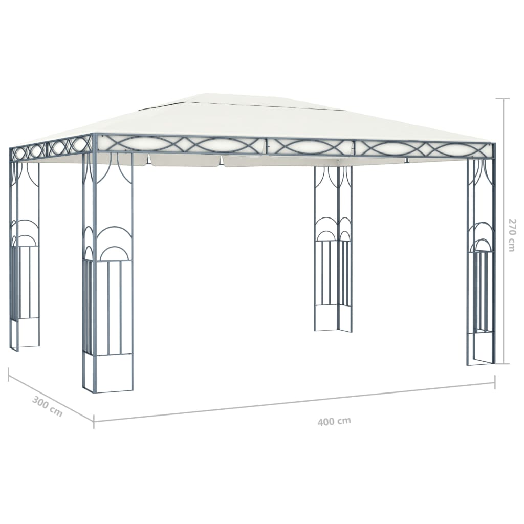 Pavillon 300 x 300 cm Cremeweiß