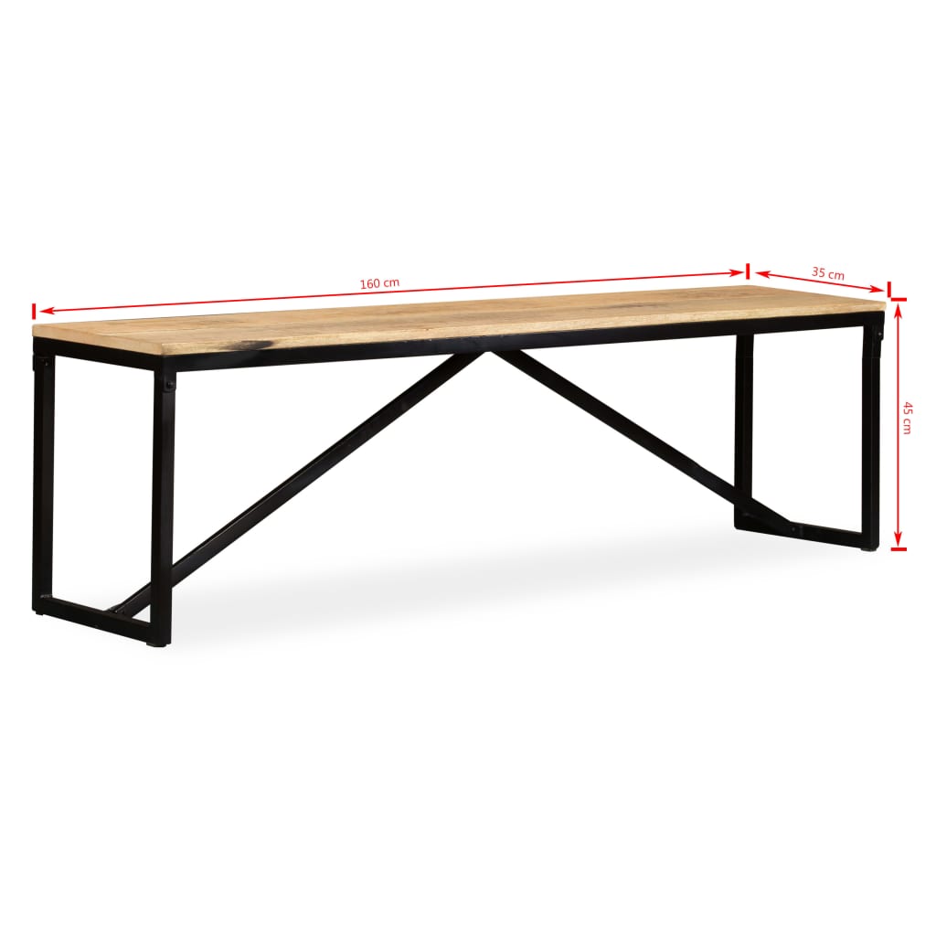 Sitzbank Massivholz 110x35x45 cm