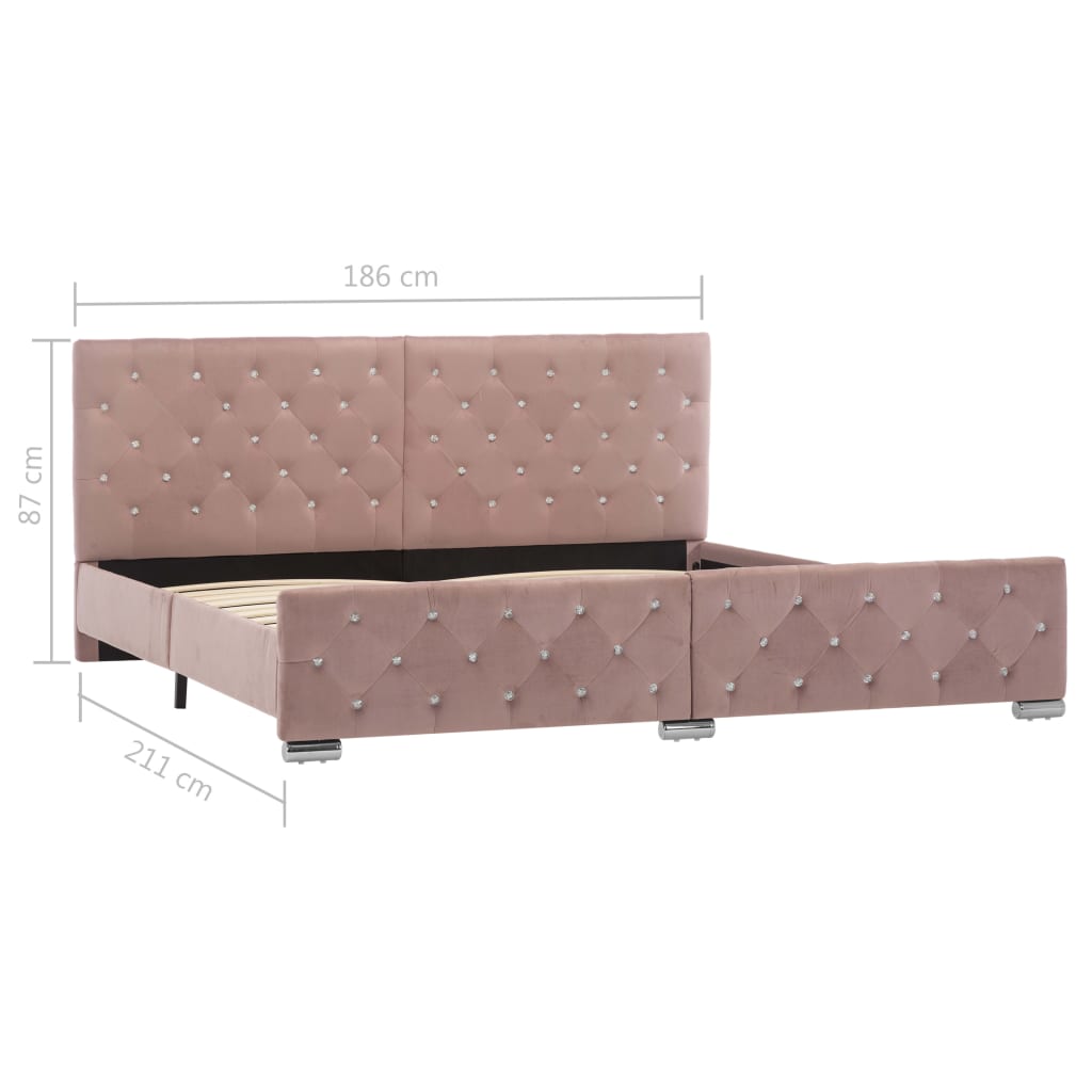 Bettgestell Grau Samt 120x200 cm