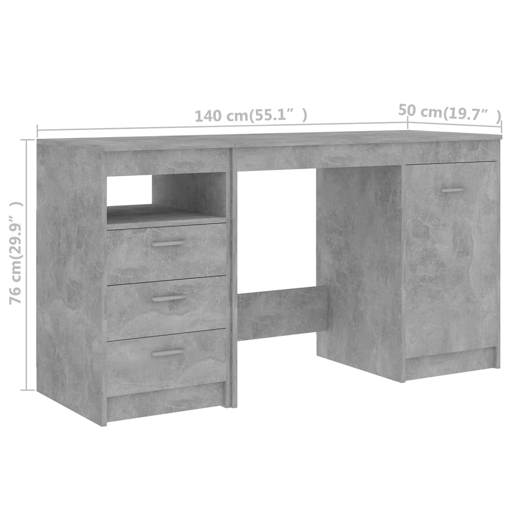 Schreibtisch Weiß 140x50x76 cm Holzwerkstoff