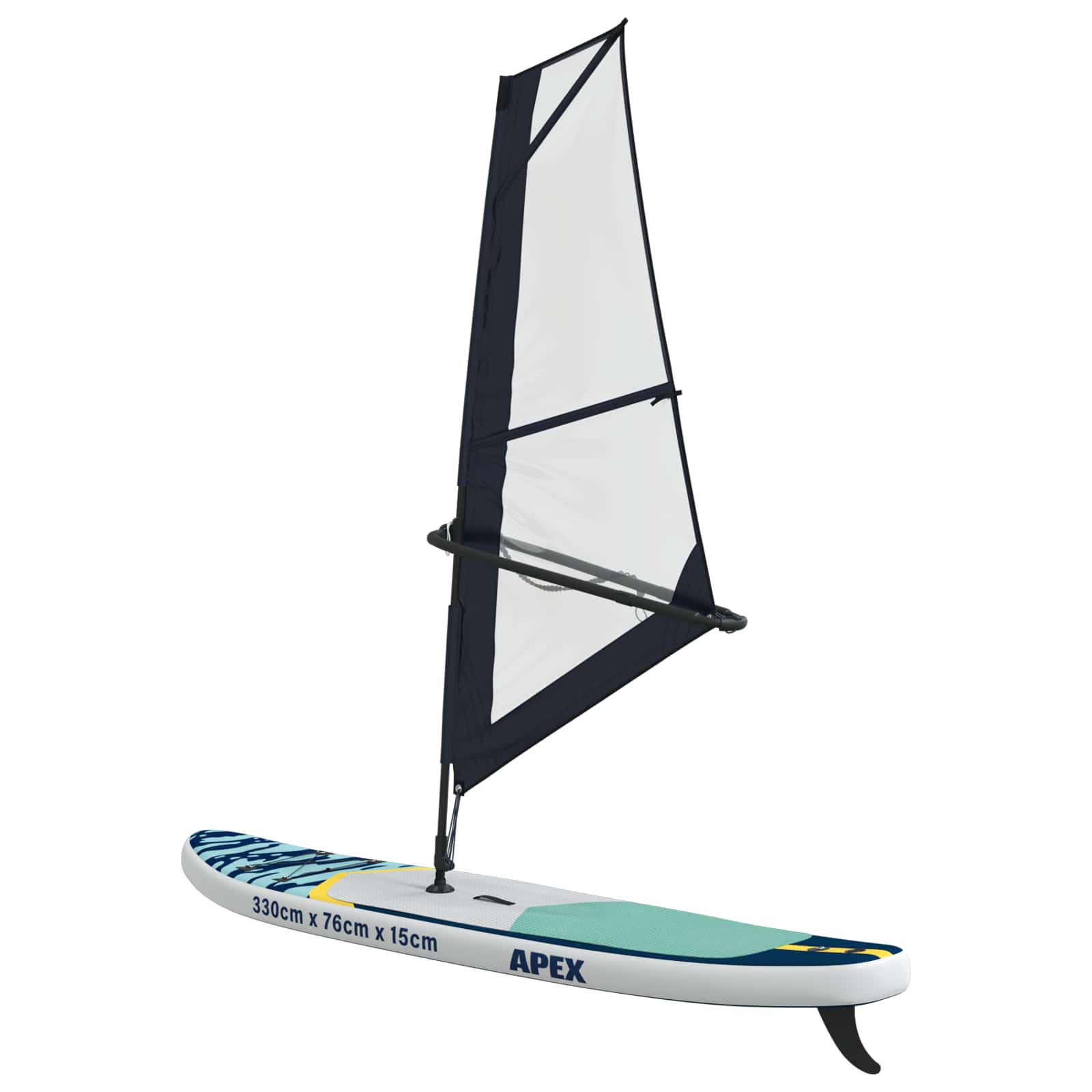 Aufblasbares SUP-Board mit Segel HYDROS 330 x 76 x 15 cm Türkis