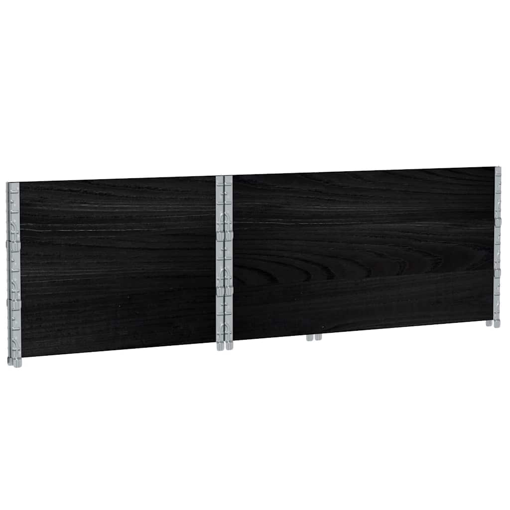 Paletten-Aufsatzrahmen Schwarz 80x60 cm Massivholz Kiefer
