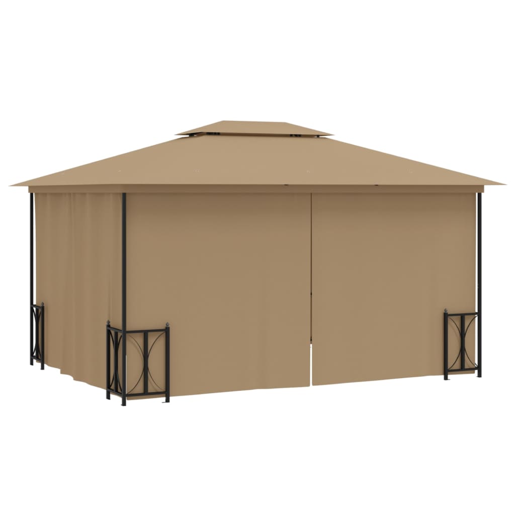 Pavillon mit Seitenwänden & Doppeldach 3x3 m Anthrazit