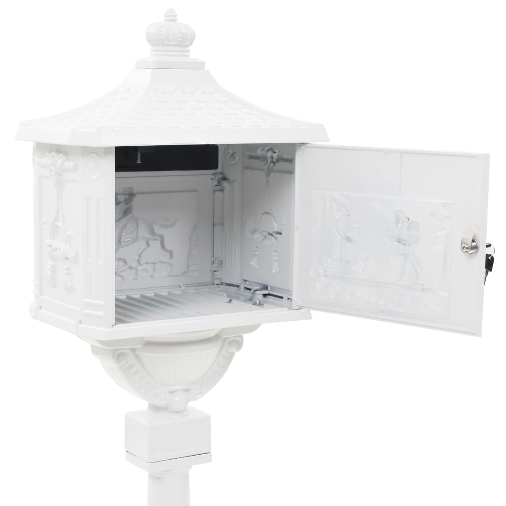 Stehender Briefkasten mit Speicher Schwarz 42,5 x 29,5 x 117 cm