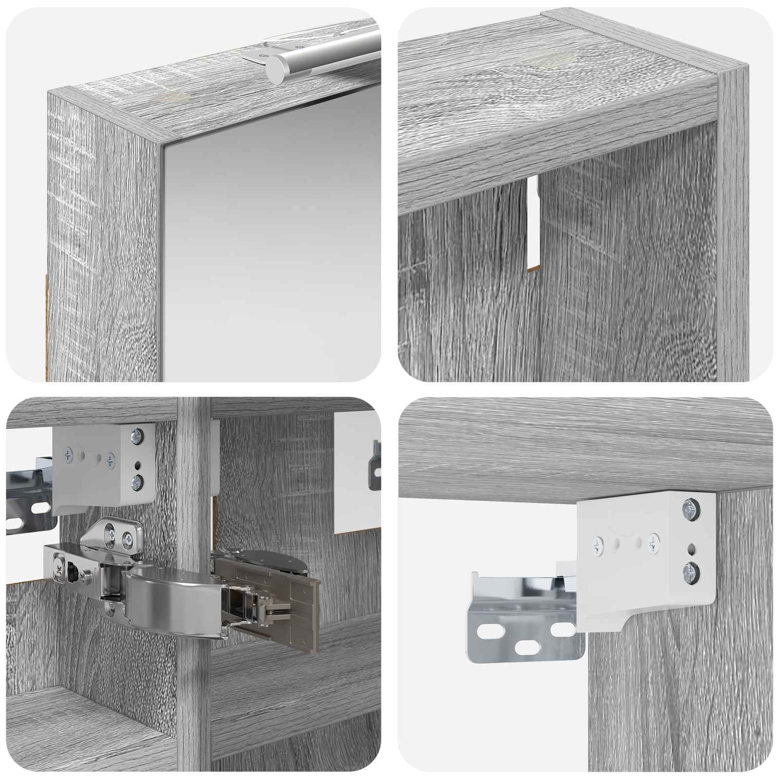 Badezimmerschrank-Set 3 pcs 80 x 10,5 x 50 cm Holzwerkstoff