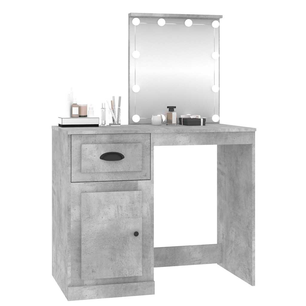 Schminktisch mit Spiegel Weiß 90x50x132,5 cm Holzwerkstoff